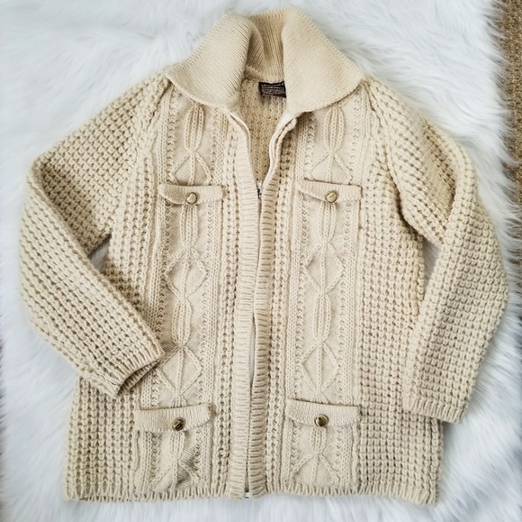 Gaelterra Sweaters - Gaeltarra Irish Wool Sweater cream cardigan